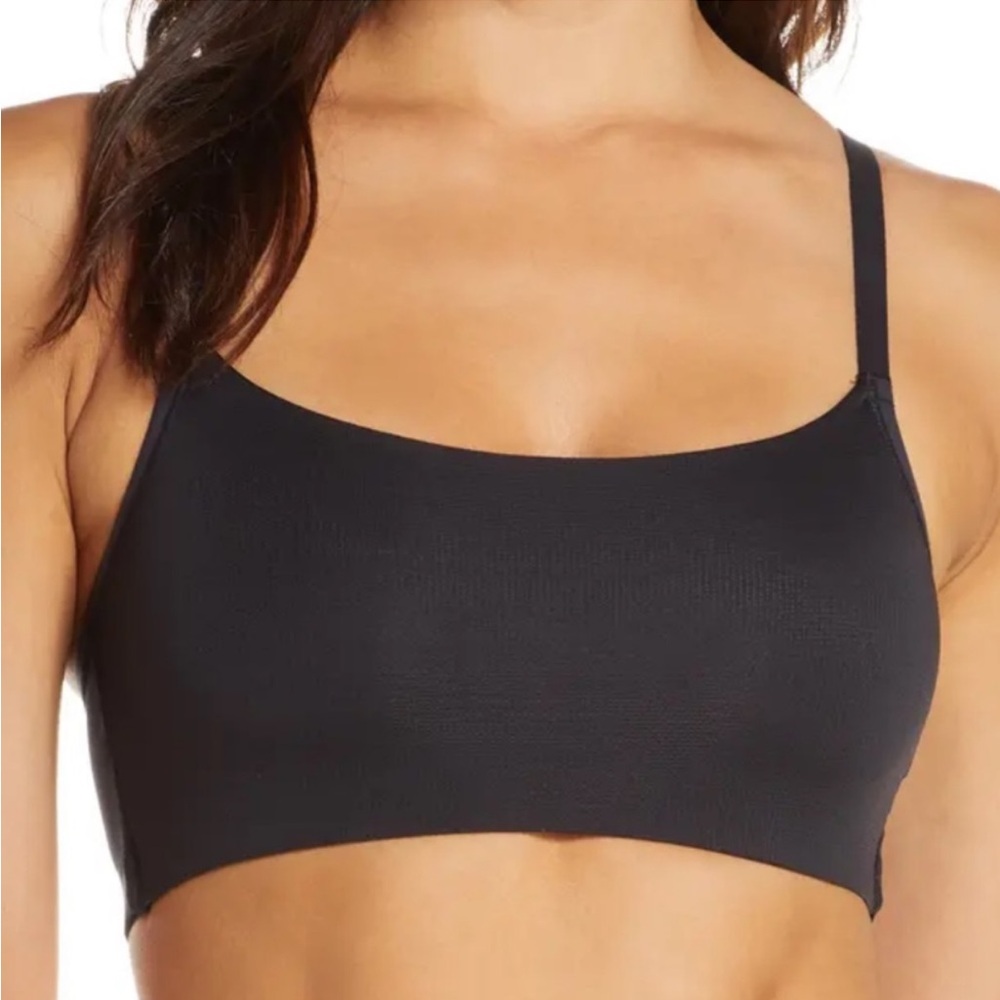 Natori Black Seamless Bra with Spaghetti Straps